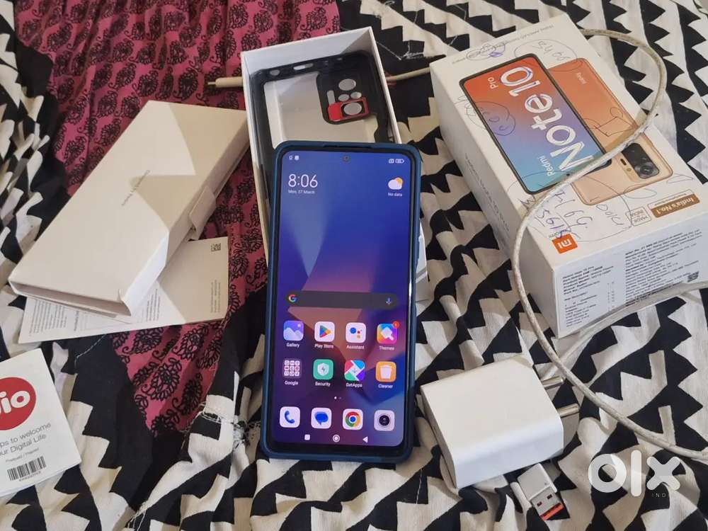 Mint condition redmi note 10 pro 8 gn 128 for sell with all accessorie