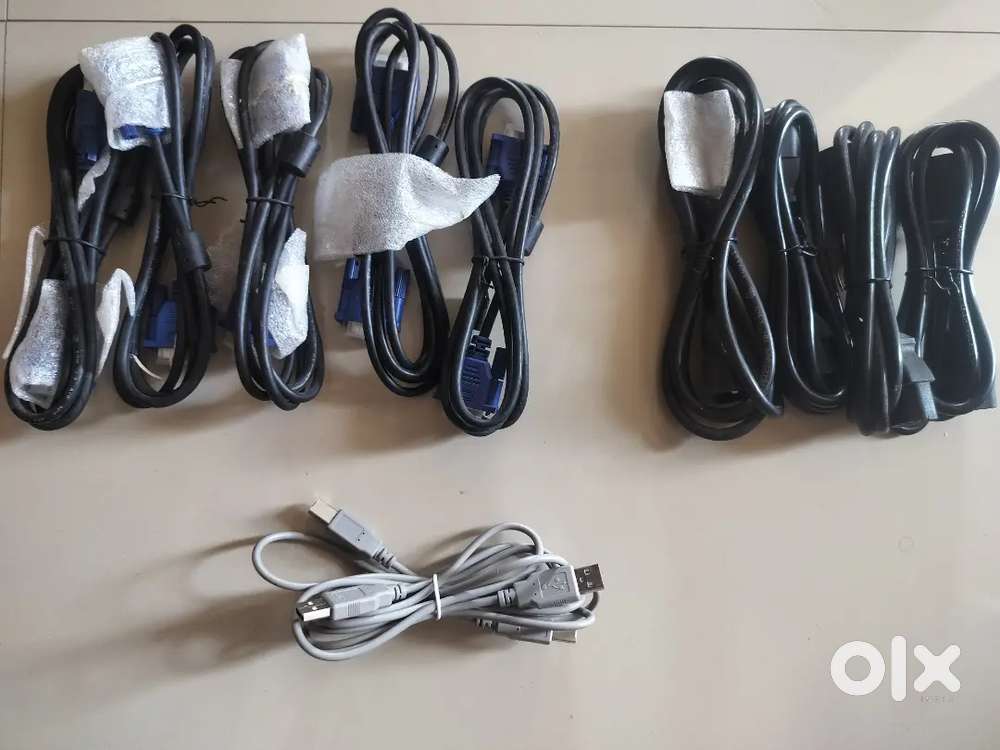 Monitor cable, power extension cable , printer usb cable