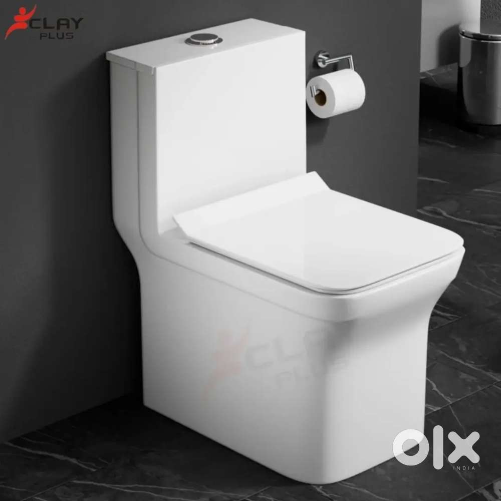 2 Bathroom Commodes, Clayplus Platinum Ceramic Western Toilet