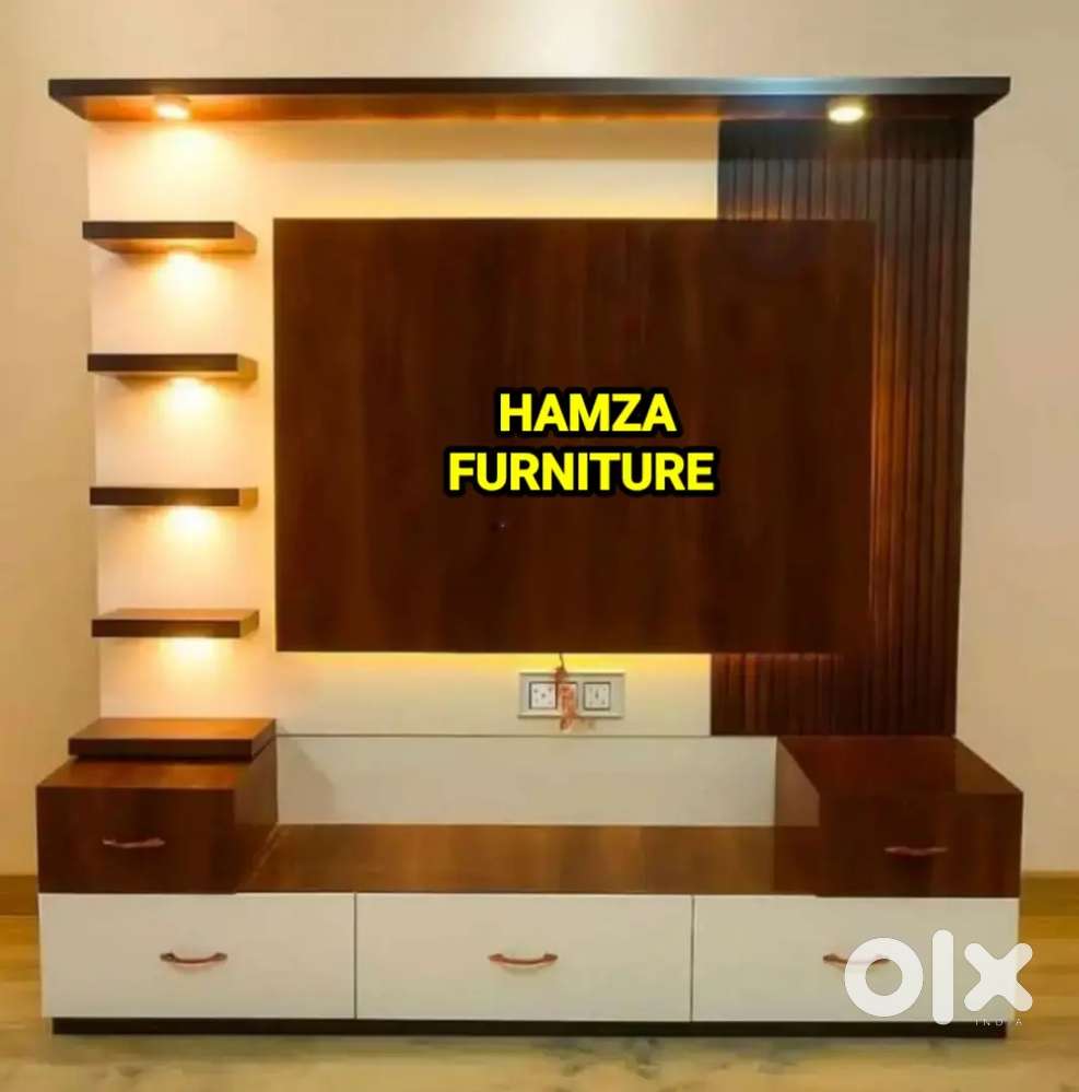 HAMZA FURNITURE NEW LOOK PARTICLE WOOD 6BY6 TV CABINET BAJAJ FINANCE A