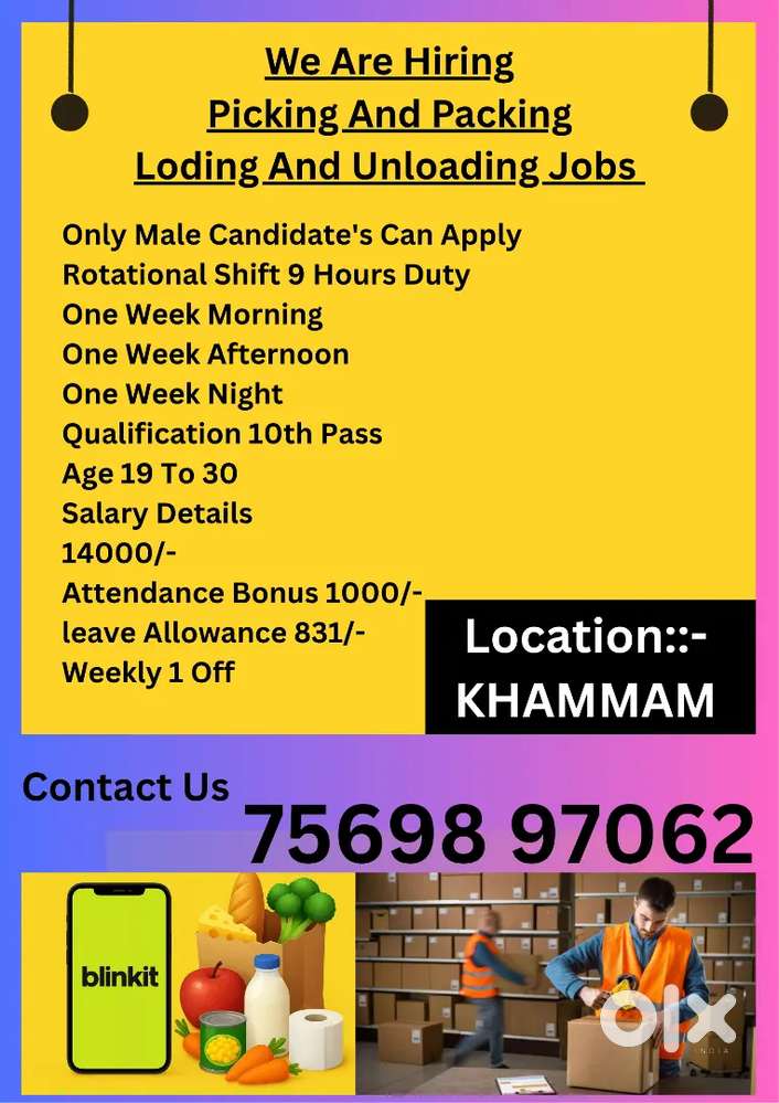 Wanted picker and packer jobs available in Blinkit express store