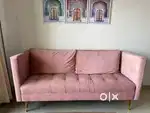 Custom made 3 seater teakwood sofa with D’decor upholstery for Sale
