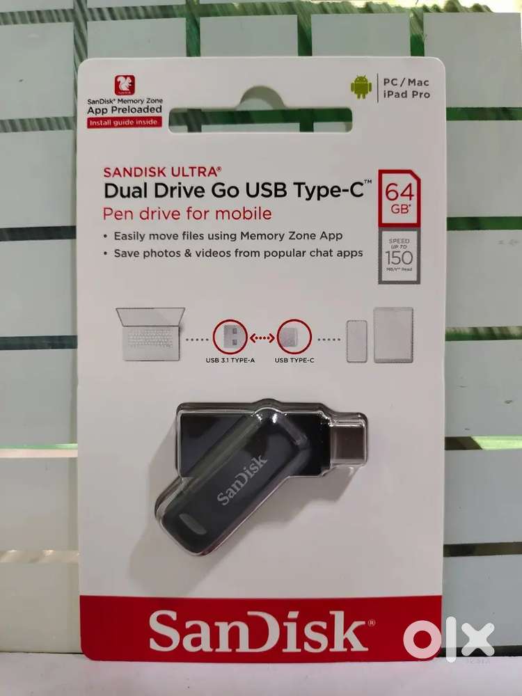 Sealpack SanDisk 64gb dual drive go pendrive for sell