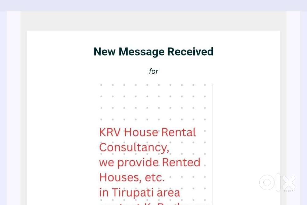 KRV House Rental Consultancy, we provide Rented Houses, etc. in Tirupa