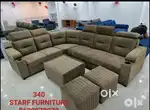 ITALIAN MODEL L SHAPE SOFA WITH CUP HOLDER AND ADJUSTABLE HEADREST