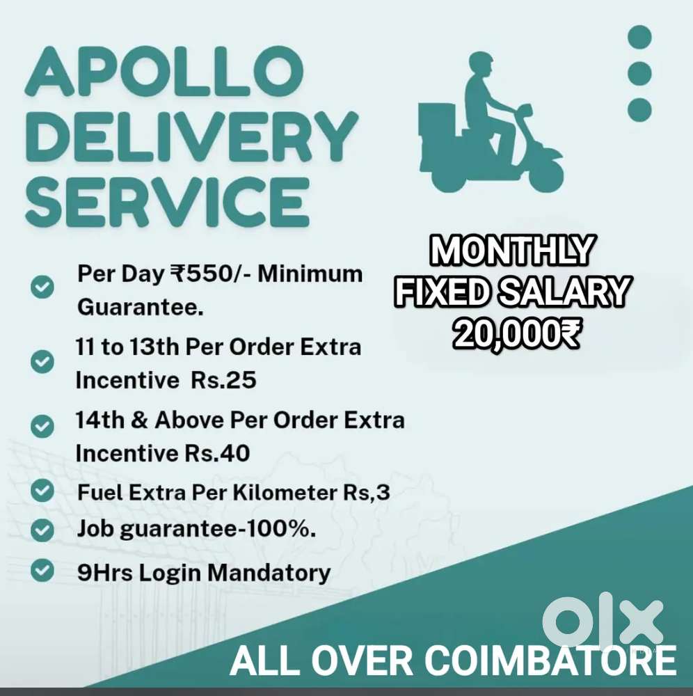APPOLLO PHARMACY THUDIYALUR MEDICINE DELIVERY MONTHLY FIXED SALARY 20K