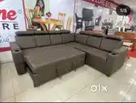 L shape sofa set with sofa comebed with back daimond stitching