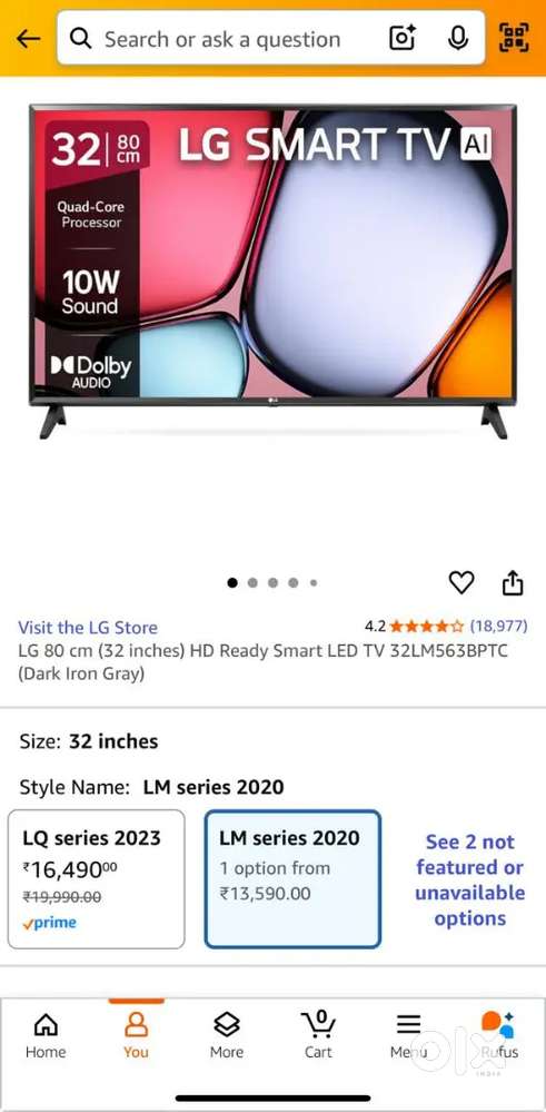 Lg 32 inch TV 2021 bought