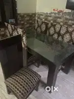 Dinning table set, fridger ,double bed with mattress, almirah , sofa s