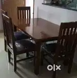 6 seater dining table with 4 chairs