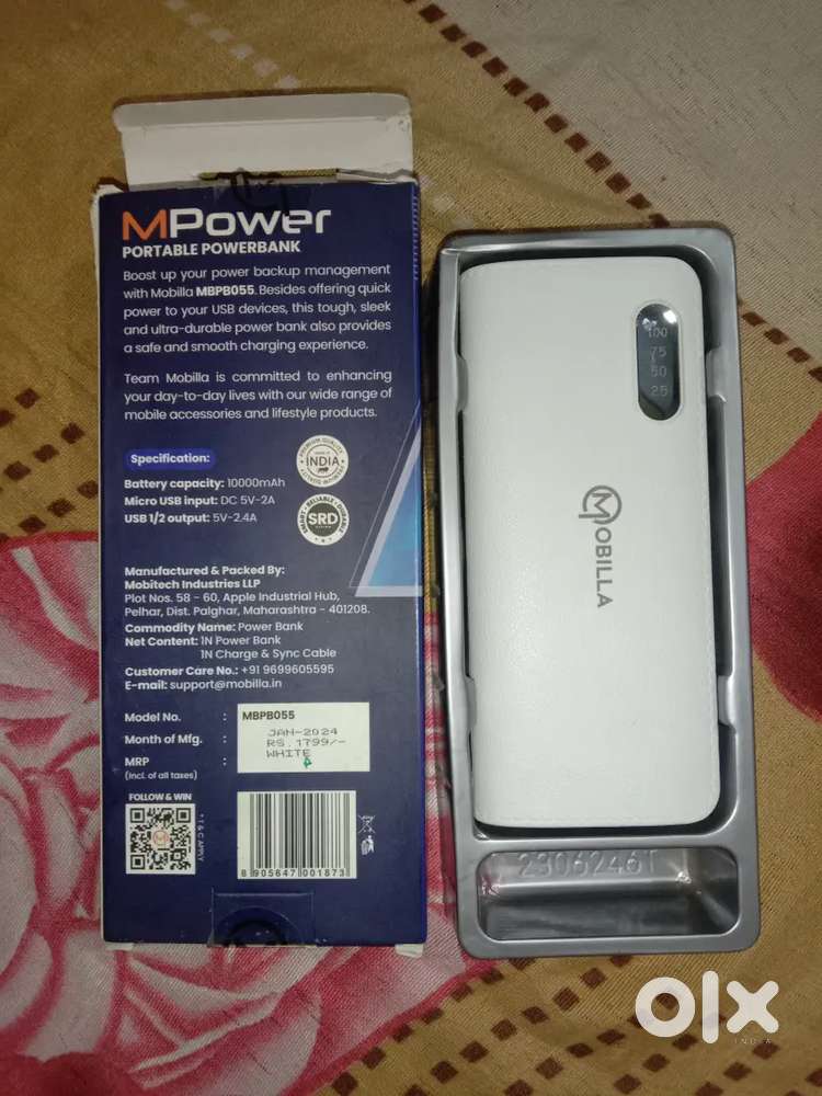 New Power Bank Fast charging 10000 mAh with Torch and double Slots
