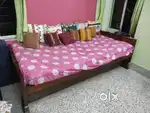 Single teakwood bed with storage