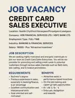 Credit card sales banking job