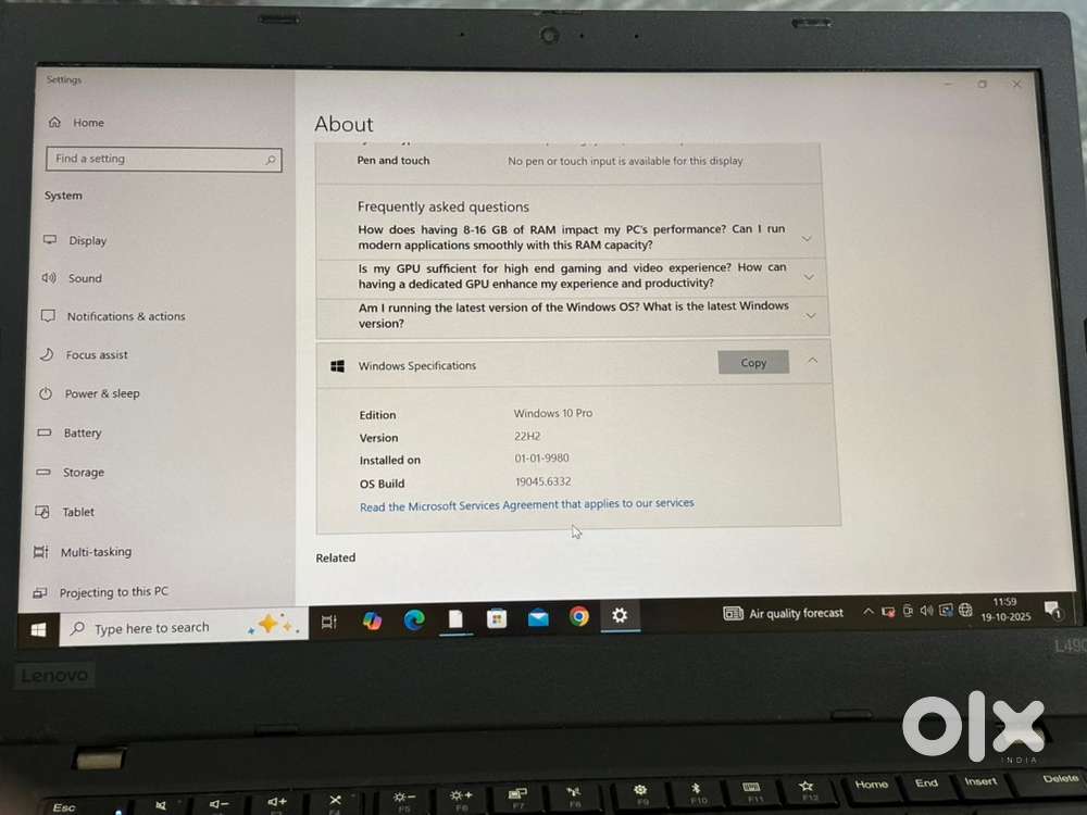 Ienovo ThinkPad L490 InteI Core i5 8th Gen Processor