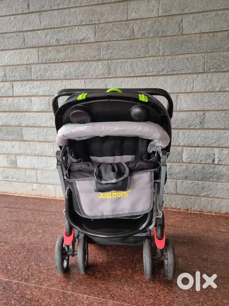 Baby wooden cradle and stroller