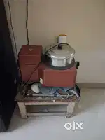 Grinder with wooden stand