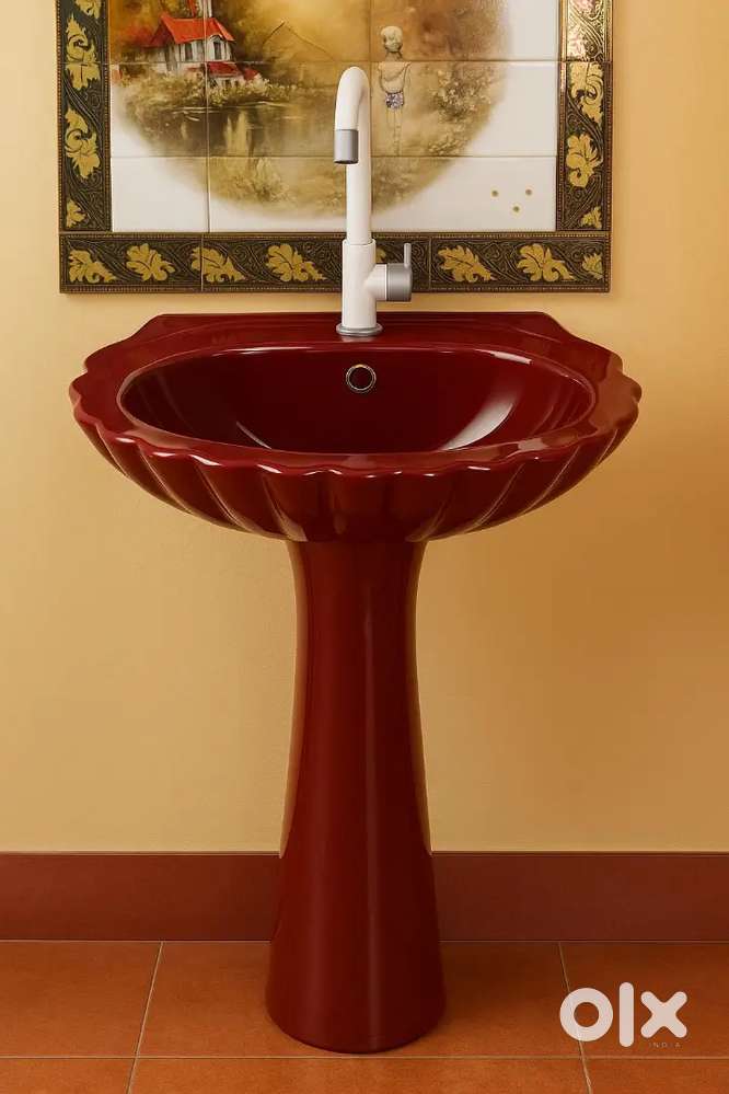 Brand new Sturdy Ceramic Wash Basin with Pedestal & White Tap