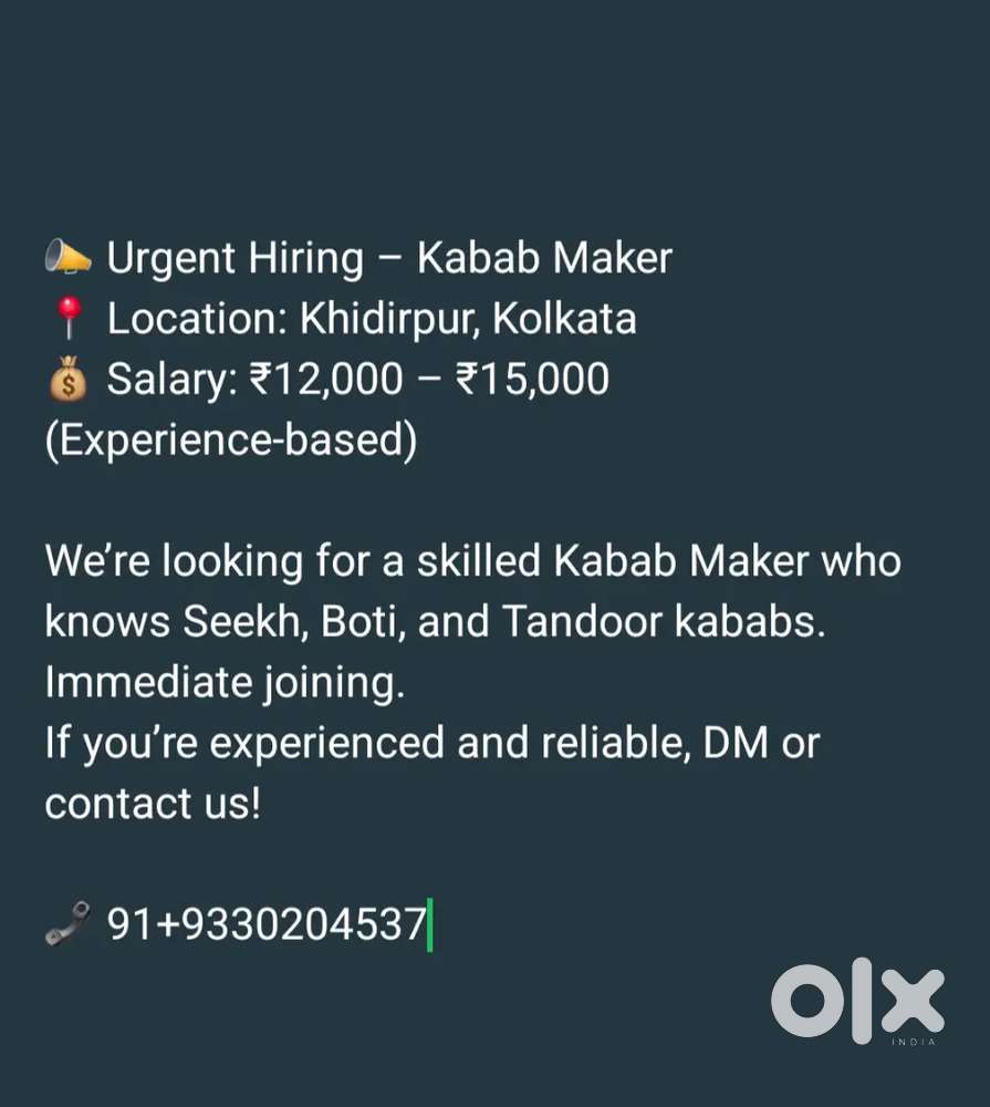 Responsible and punctual candidate required