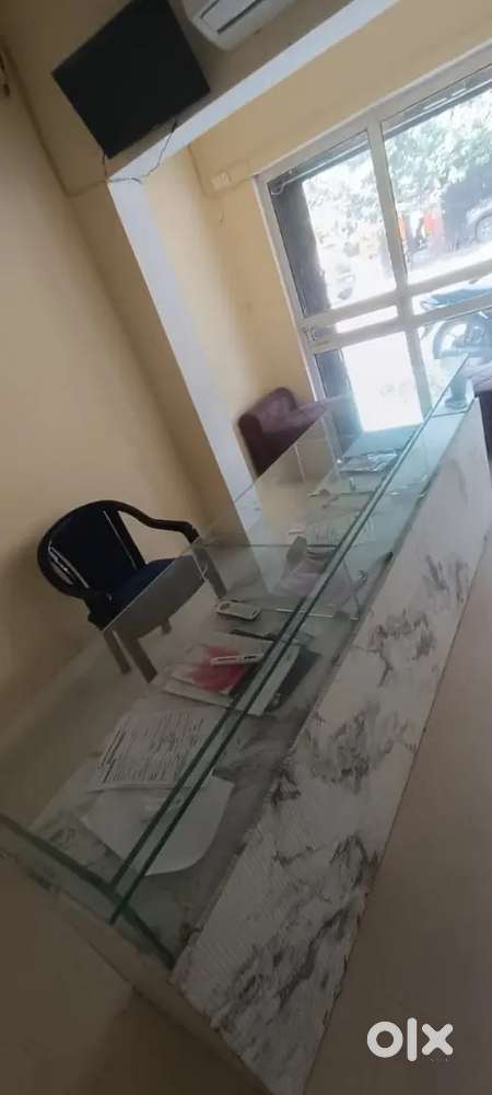 Full Furnished shop with cabin , camera , ac , counter and furniture