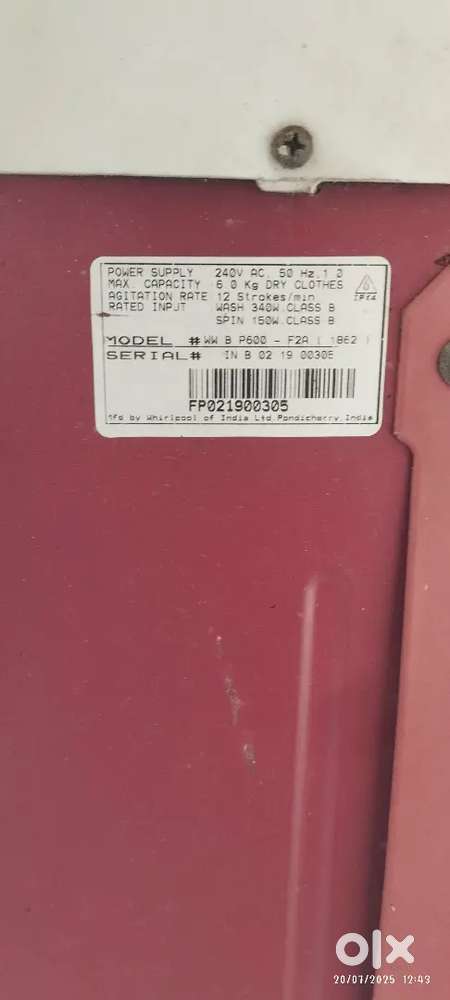 Semi Automatic Whirpool washing machine for Sale