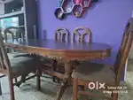 6 seater oval shape dining table