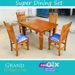 Dining table , Dining Set , Glass / Wooden 4 / 6 chairs #,S9E6FE