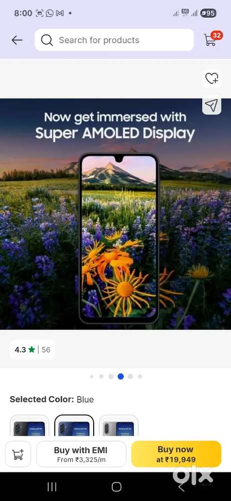 A17 , Date Of Purchase - 27 th Sept. 2025,8gb /128 gb, blue in colour