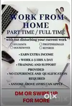 Work form home jobs . Both boys and girls