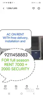 AC FOR RENT 7000 RENT+ 2000 security refundable