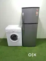 #086 Kelvinator 250ltrs silver fridge and Media 6kg front load
