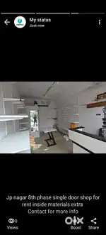 Ready to use Comercial shop for rent in jp nagar