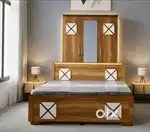 Bedroom set 2 item 6*5 bed and 3 door wardrobe £0039