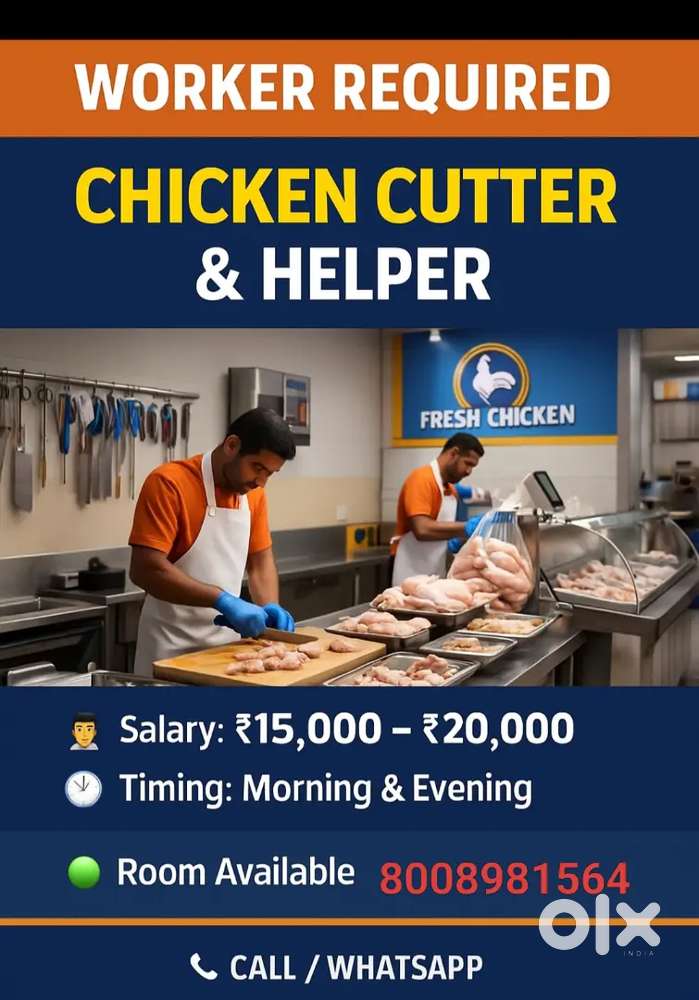 Fresh chiken cutting workers