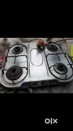 4 burner gas stove in steel material with good condition