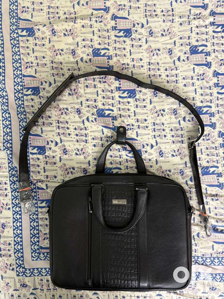 Esbeda Black Leather Laptop Bag for women