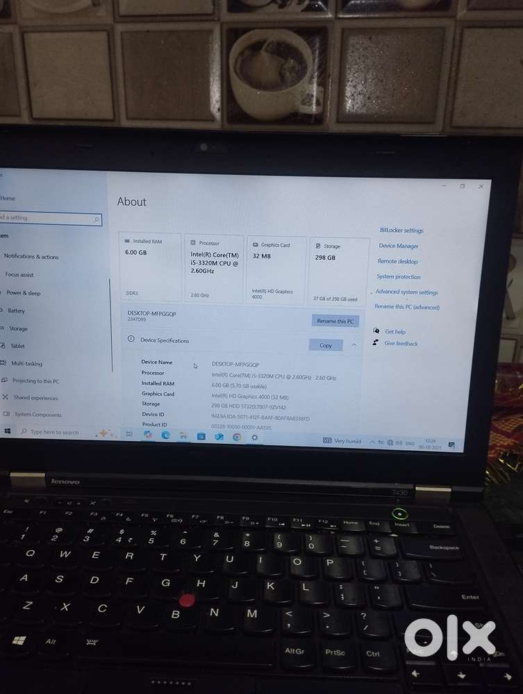 Lenovo I5 laptop 320gb