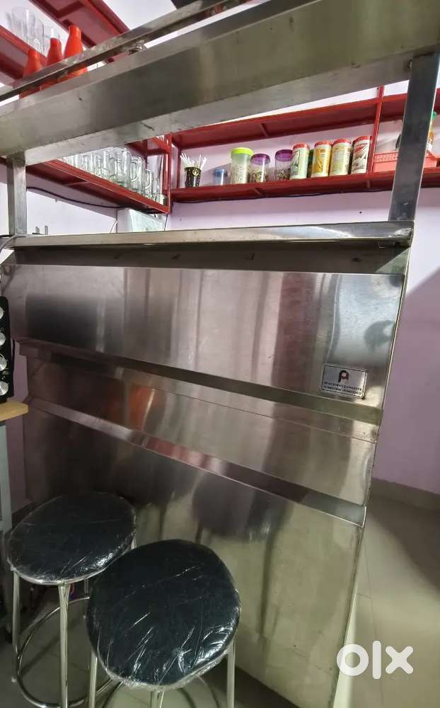 JUICE COUNTER, FRIDGE,OVEN WITH STAND AND CHAIRS SALE AT TRIVANDRUM