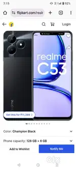 Realme c 53 only mobile  black colour