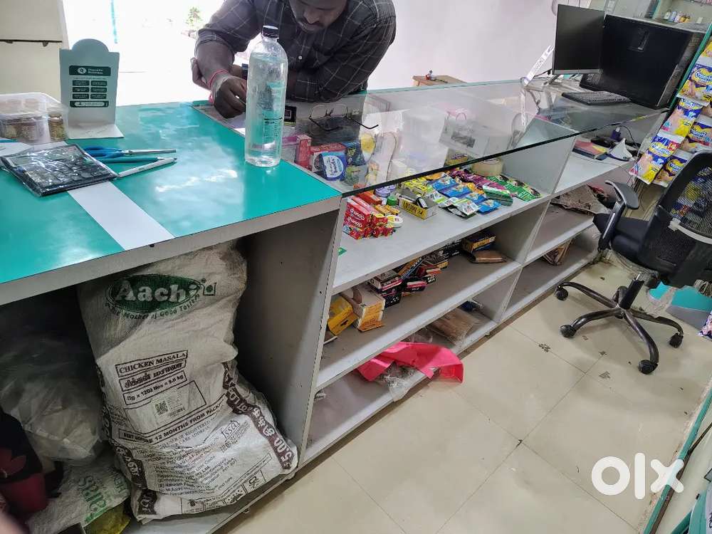 Medical shop counters.