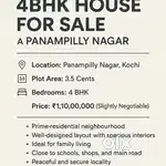 House for Sale – 4BHK, 3.5 Cents, Panampilly Nagar