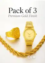 Gold watch ring with chain