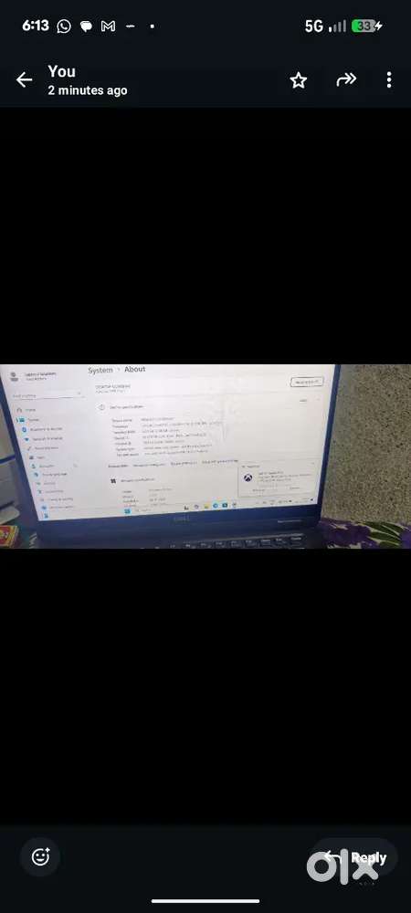 Dell teach screen laptop i7 8gen very good condition