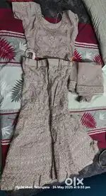 Half Saree baby pink colour