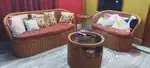Cane  5 seater sofa set with centre table
