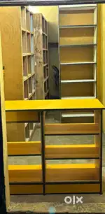 3 wooden rack and 1 Cash counter.. Rate flexible.