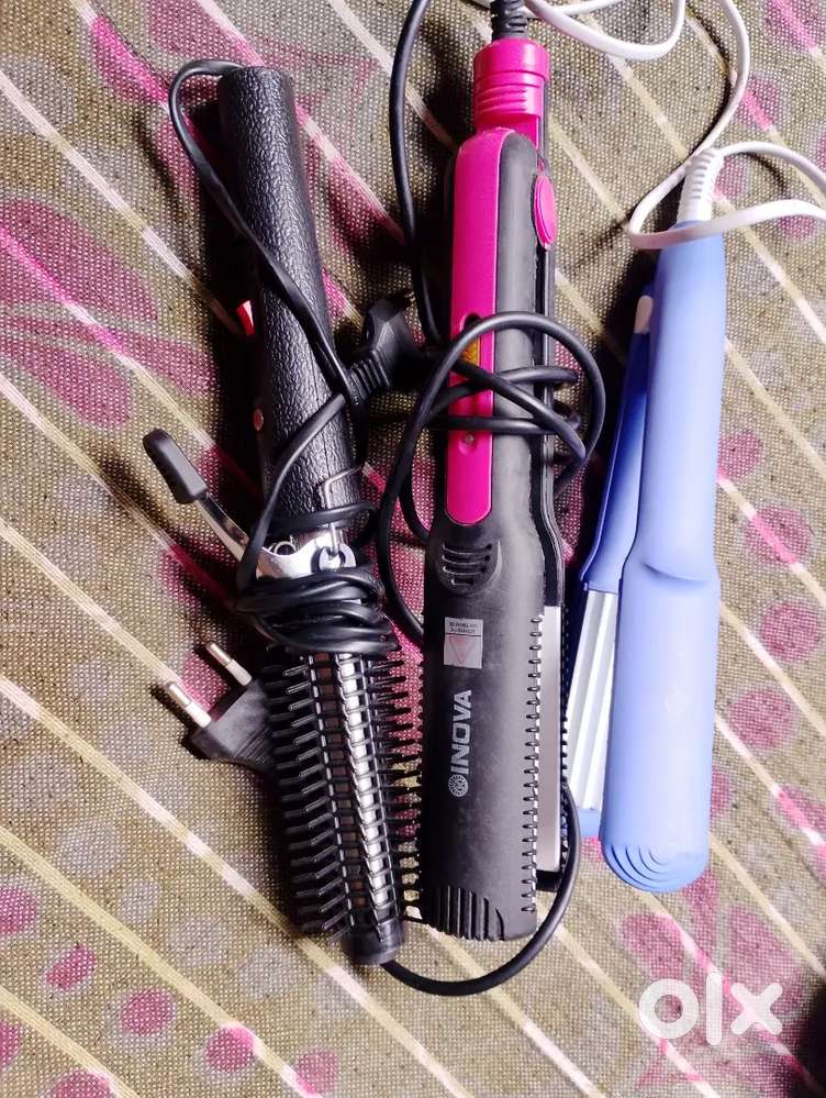 Hair straightener crimping machine curler machine