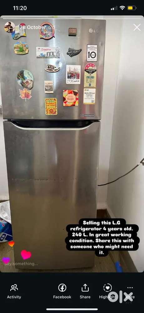 Double door lg fridge at just Rs 11000/-