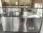 Glass Display Counter with under counter fridge