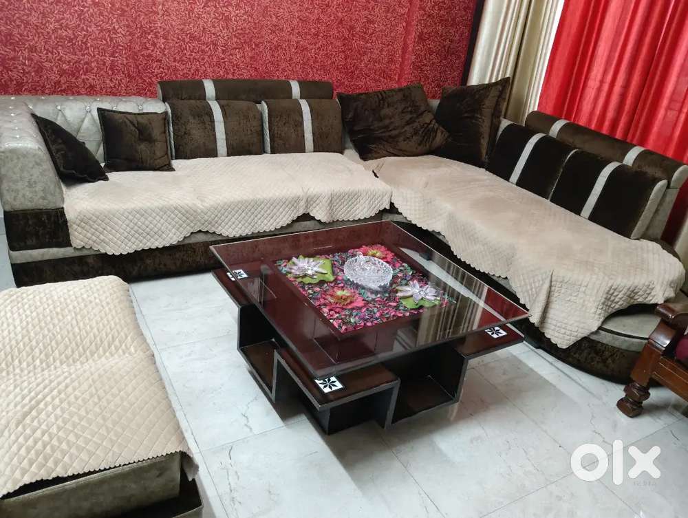 Seven seater sofa with table