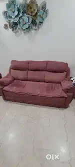 Sofa cum bed three seater + two puffee